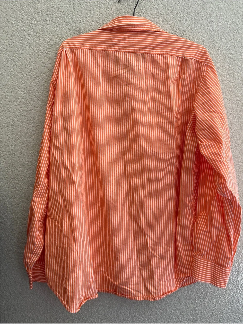 Ralph Lauren Orange Cotton Striped Button Down Men’s Size XL
